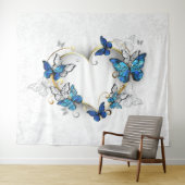 ジュエリーハートと蝶モルフォ タペストリー (インサイチュ(横))