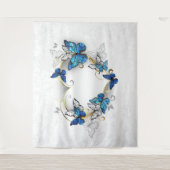 ジュエリーハートと蝶モルフォ タペストリー (正面)