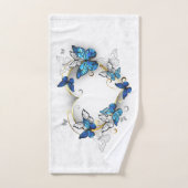 ジュエリーハートと蝶モルフォ ハンドタオル (ハンドタオル)