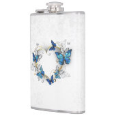 ジュエリーハートと蝶モルフォ フラスク (左)