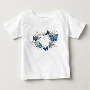 ジュエリーハートと蝶モルフォ ベビーTシャツ