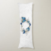 ジュエリーハートと蝶モルフォ ボディピロー (正面縦)