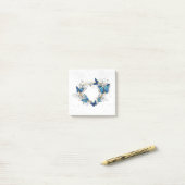 ジュエリーハートと蝶モルフォ ポストイット (デスク上)