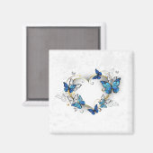 ジュエリーハートと蝶モルフォ マグネット (正面/裏面)