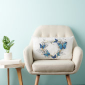 ジュエリーハートと蝶モルフォ ランバークッション (椅子)