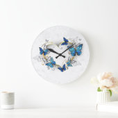 ジュエリーハートと蝶モルフォ ラージ壁時計 (ホーム)