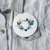 ジュエリーハートと蝶モルフォ 缶バッジ (インサイチュ)