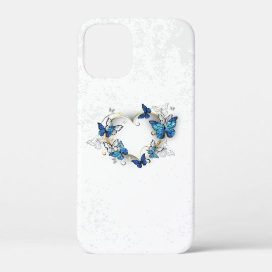 ジュエリーハートと蝶モルフォ Case-Mate iPhoneケース (裏面)