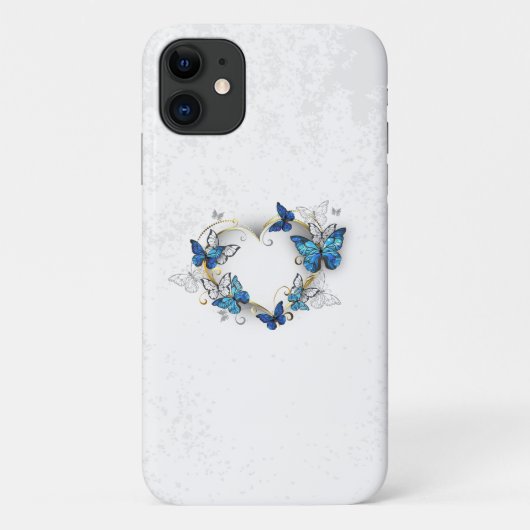 ジュエリーハートと蝶モルフォ Case-Mate iPhoneケース (裏面)