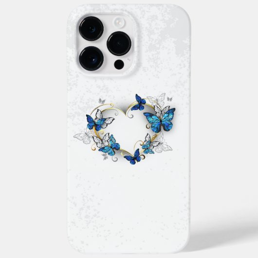 ジュエリーハートと蝶モルフォ Case-Mate iPhoneケース (裏面)