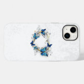 ジュエリーハートと蝶モルフォ Case-Mate iPhoneケース (裏面 (横))