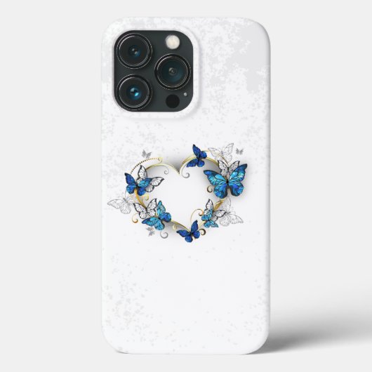 ジュエリーハートと蝶モルフォ Case-Mate iPhoneケース (裏面)