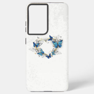 ジュエリーハートと蝶モルフォ SAMSUNG GALAXY S21+ケース