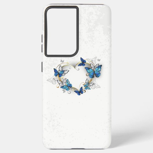 ジュエリーハートと蝶モルフォ SAMSUNG GALAXYケース (裏面)