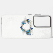 ジュエリーハートと蝶モルフォ SAMSUNG GALAXYケース (裏面横)