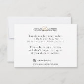 ジュエリーバイパーソナルネームブランドビジネス金ゴールドブラック サンキューカード (裏面)