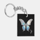 ジュエリーバタフライオパールとシルバー キーホルダー (正面左)