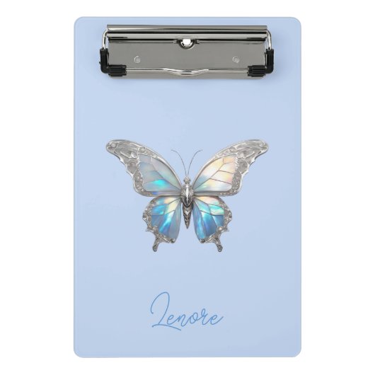 ジュエリーバタフライオパールとシルバー ミニクリップボード (正面)