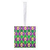 ジュエリーバックグラウンドマルディグラ キューブオーナメント (右)