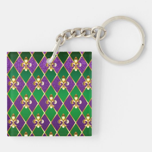 ジュエリーバックグラウンドマルディグラ キーホルダー (裏面)