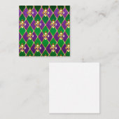 ジュエリーバックグラウンドマルディグラ スクエア名刺 (正面/裏面)