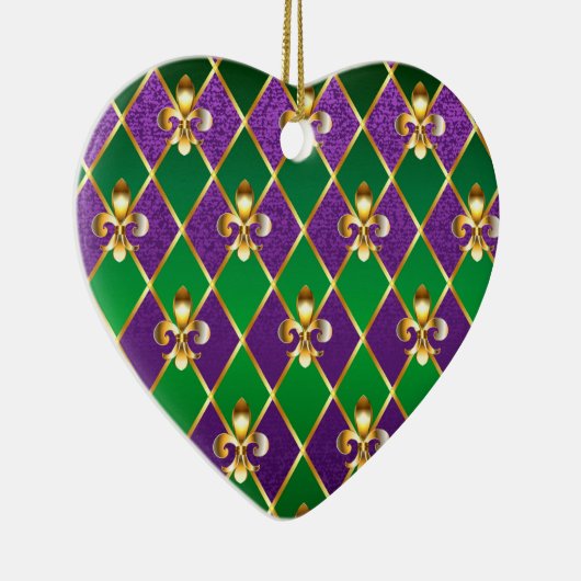 ジュエリーバックグラウンドマルディグラ セラミックオーナメント (右)