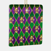 ジュエリーバックグラウンドマルディグラ セラミックオーナメント (右)