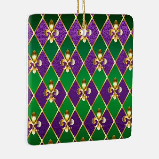 ジュエリーバックグラウンドマルディグラ セラミックオーナメント (右)