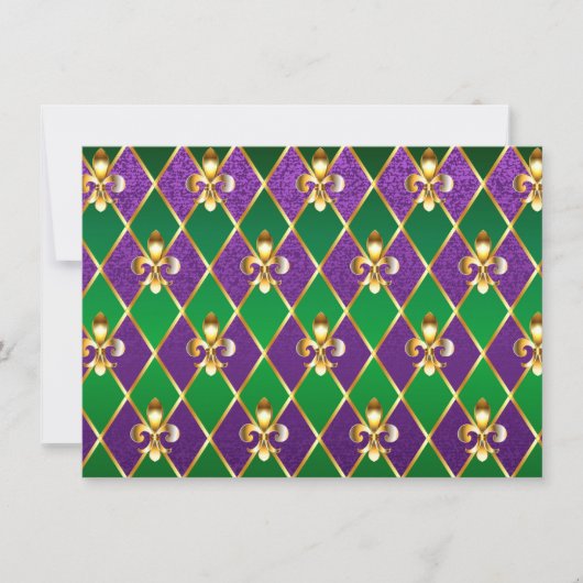 ジュエリーバックグラウンドマルディグラ セーブザデート (正面)