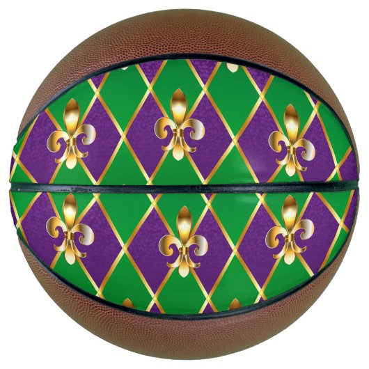 ジュエリーバックグラウンドマルディグラ バスケットボール (正面)