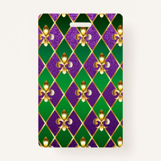 ジュエリーバックグラウンドマルディグラ バッジ (正面)