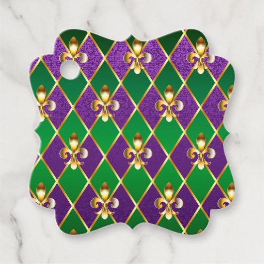 ジュエリーバックグラウンドマルディグラ フェイバータグ (正面)