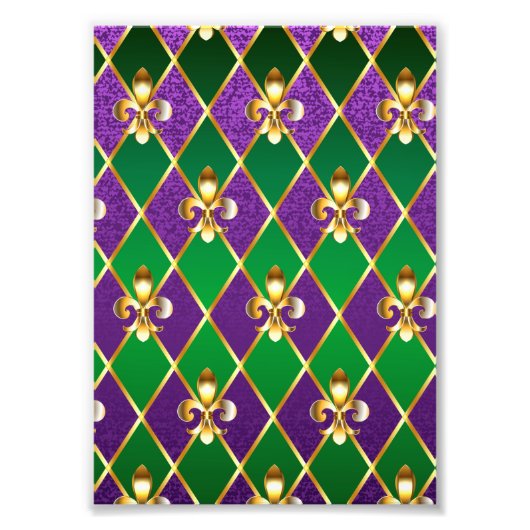 ジュエリーバックグラウンドマルディグラ フォトプリント            (正面)