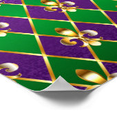 ジュエリーバックグラウンドマルディグラ ポスター (角)