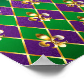 ジュエリーバックグラウンドマルディグラ ポスター (角)