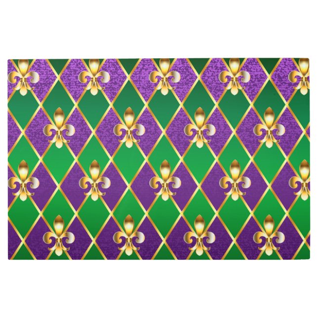 ジュエリーバックグラウンドマルディグラ メタルプリント (正面)