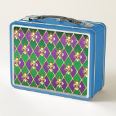 ジュエリーバックグラウンドマルディグラ メタルランチボックス (裏面)