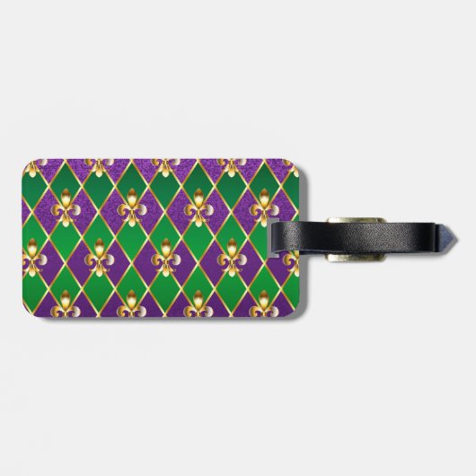 ジュエリーバックグラウンドマルディグラ ラゲッジタグ (裏面横)