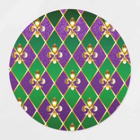 ジュエリーバックグラウンドマルディグラ ラベル (デザイン1)