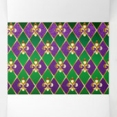 ジュエリーバックグラウンドマルディグラ 三つ折り招待状 (内部中)