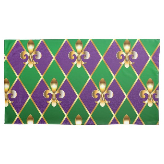 ジュエリーバックグラウンドマルディグラ 枕カバー (正面左)