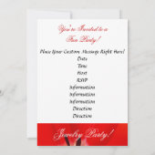 ジュエリーパーティー!招待状レッドチューリ招待されップ 招待状 (裏面)