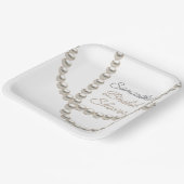 ジュエリーパールネックレスブライダルシャワー ペーパープレート (傾斜あり)