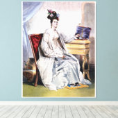 ジュエリービクトリアンボックス付きレディ – エレガントヴィンテージ キャンバスプリント (インサイチュ (ウッドフロア))