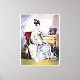 ジュエリービクトリアンボックス付きレディ – エレガントヴィンテージ キャンバスプリント