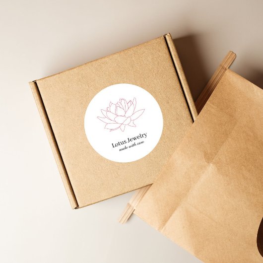 ジュエリービジネス赤い蓮の花あなたのロゴはこちら スクエアシール