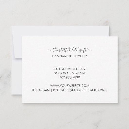 ジュエリーピンク金ゴールドグリッター大理石ギフト証明書 (裏面)