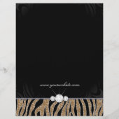 ジュエリーフライヤーヘアサロンゼブラグリッター金ゴールド チラシ (裏面)