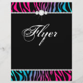 ジュエリーフライヤーヘアサロンゼブラピンクブルーパープル チラシ (裏面)