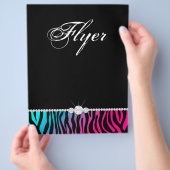 ジュエリーフライヤーヘアサロンゼブラピンクブルーパープル チラシ (手)